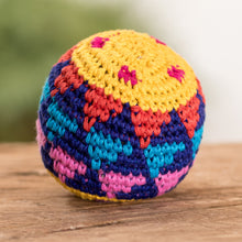 Load image into Gallery viewer, Multicolored Crocheted Cotton Footbag - Endless Fun | NOVICA
