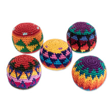Load image into Gallery viewer, Multicolored Crocheted Cotton Footbag - Endless Fun | NOVICA
