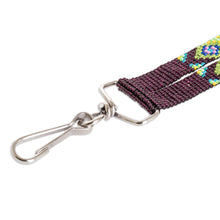 Load image into Gallery viewer, Handmade Beaded Purple Neck Lanyard Keychain Holder - Handy and Enchanting | NOVICA
