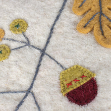 Load image into Gallery viewer, Handmade Applique Wool Felt Leaf &amp; Acorn Christmas Stocking - Leaves of the Season | NOVICA
