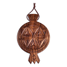 Load image into Gallery viewer, Pomegranate-Shaped Walnut Wood Daghdghan Wall Decor - Passion Amulet | NOVICA
