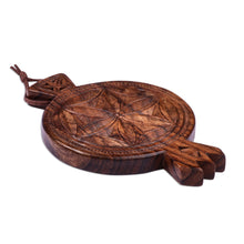 Load image into Gallery viewer, Pomegranate-Shaped Walnut Wood Daghdghan Wall Decor - Passion Amulet | NOVICA
