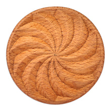 Load image into Gallery viewer, Hand-Carved Round Swirl-Patterned Beechwood Cookie Press - Sweetly Hypnotic | NOVICA
