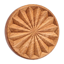 Load image into Gallery viewer, Hand-Carved Round Floral Beechwood Cookie Press - Sweetly Floral | NOVICA
