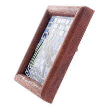 Load image into Gallery viewer, Scuba Diver-Themed Teak Wood and Glass Mosaic Wall Accent - Ultramarine Mosaic | NOVICA
