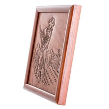 Load image into Gallery viewer, Handcrafted Cultural Pinewood-Framed Leather Wall Art - Rustic Lands | NOVICA
