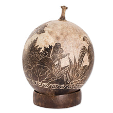 Load image into Gallery viewer, Sea Life-Themed Round Dried Gourd Decorative Accent - Seafloor | NOVICA
