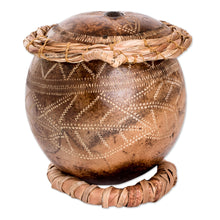 Load image into Gallery viewer, Hand-Carved Leafy-Patterned Dried Gourd Decorative Accent - Abaca Leaves | NOVICA
