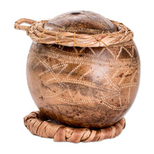 Load image into Gallery viewer, Hand-Carved Leafy-Patterned Dried Gourd Decorative Accent - Abaca Leaves | NOVICA

