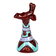 Load image into Gallery viewer, Ceramic Giraffe Sculpture with Blue and Purple Waves - Tall Waves | NOVICA
