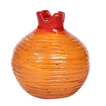 Load image into Gallery viewer, Handmade Pomegranate-Shaped Yellow Ceramic Decorative Vase - Joyous Passion | NOVICA
