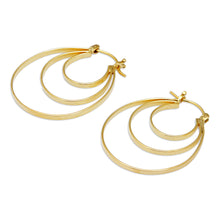Load image into Gallery viewer, High-Polished Modern 18k Gold-Plated Hoop Earrings - Hypnotizing Victory | NOVICA
