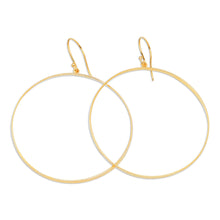 Load image into Gallery viewer, High Polished Round 18k Gold-Plated Dangle Earrings - Triumphal Infinity | NOVICA

