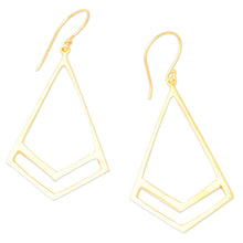 Load image into Gallery viewer, High Polished Geometric 18k Gold-Plated Dangle Earrings - Modern Victory | NOVICA

