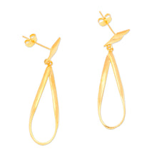 Load image into Gallery viewer, High Polished 18k Gold-Plated Dangle Earrings from Bali - Trendy Me | NOVICA
