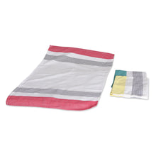 Load image into Gallery viewer, Set of 3 Teal, Red and Yellow Striped Cotton Dish Towels - Stripes of Elegance | NOVICA
