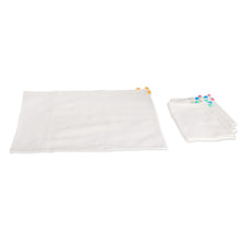 Load image into Gallery viewer, Set of 4 Handwoven Cotton Napkins with Colorful Fabric Beads - Bubble Meals | NOVICA
