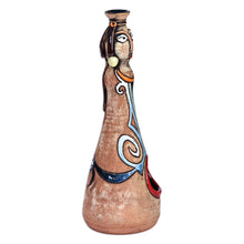 Load image into Gallery viewer, Hand-Painted Whimsical Woman-Shaped Ceramic Salt Holder - Armenian Taste | NOVICA
