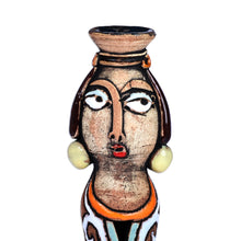 Load image into Gallery viewer, Hand-Painted Whimsical Woman-Shaped Ceramic Salt Holder - Armenian Taste | NOVICA
