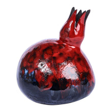 Load image into Gallery viewer, Hand-Painted Red and Black Ceramic Pomegranate Figurine - Passion Charm | NOVICA
