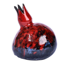 Load image into Gallery viewer, Hand-Painted Red and Black Ceramic Pomegranate Figurine - Passion Charm | NOVICA
