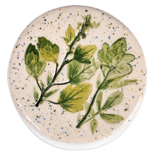 Load image into Gallery viewer, Hand-Painted Glazed Ceramic Jewelry Box with Leaf Motif - Leaves and Dots | NOVICA
