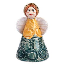 Load image into Gallery viewer, Angel-Themed Decorative Ceramic Bell Made &amp; Painted by Hand - Angelic Sounds | NOVICA
