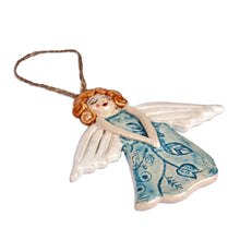 Load image into Gallery viewer, Hand-Painted Glazed Ceramic Angel Ornament from Armenia - Sleeping Angel | NOVICA
