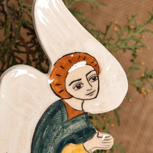 Load image into Gallery viewer, 2 Hand-Painted Glazed Ceramic Angel Ornaments from Armenia - Devotional Angels | NOVICA
