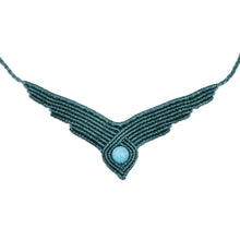 Load image into Gallery viewer, Handmade Macrame Long Pendant Necklace with Amazonite Stone - Vibrant Glamor | NOVICA
