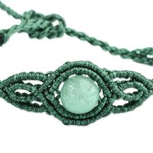 Load image into Gallery viewer, 2 Jade Macrame Pendant and Beaded Stretch Bracelets in Aqua - Colorful Duo | NOVICA
