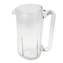 Load image into Gallery viewer, Hand Blown Eco-Friendly Recycled Glass Pitcher from Mexico - Garden Relaxation | NOVICA
