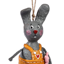 Load image into Gallery viewer, Hand-Painted Romantic Papier Mache Rabbit Ornament - Mister Rabbit | NOVICA
