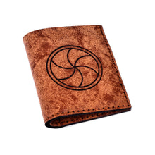 Load image into Gallery viewer, Brown 100% Suede Wallet with Traditional Round Icon - Eternal Heritage | NOVICA
