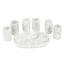 Load image into Gallery viewer, Set of 6 Modern Ivory Natural Onyx Tequila Glasses - Ethereal Modernity | NOVICA
