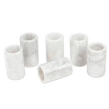 Load image into Gallery viewer, Set of 6 Modern Ivory Natural Onyx Tequila Glasses - Ethereal Modernity | NOVICA
