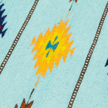 Load image into Gallery viewer, Handwoven Aquamarine and Marigold Zapotec Wool Rug (2x3) - Marigold Gems | NOVICA
