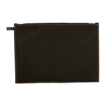 Load image into Gallery viewer, 100% Recycled Leather Cosmetic Bag with Zippered Closure - Refined Space | NOVICA

