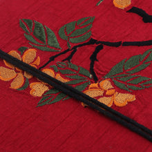 Load image into Gallery viewer, Indian Handmade Floral Rayon-Embroidered Journal in Red Hues - Romantic Sonata | NOVICA
