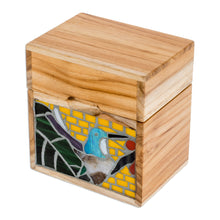 Load image into Gallery viewer, Handmade Hummingbird Mosaic Decorative Box in Vibrant Hues - Majestic Secrets | NOVICA
