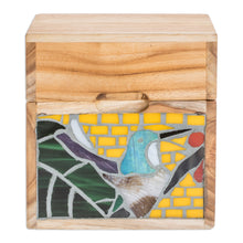 Load image into Gallery viewer, Handmade Hummingbird Mosaic Decorative Box in Vibrant Hues - Majestic Secrets | NOVICA
