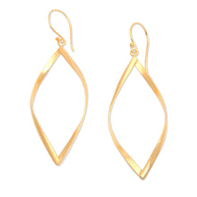 Load image into Gallery viewer, Modern High-Polished 18k Gold-Plated Dangle Earrings - Eyes of Glory | NOVICA
