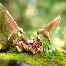 Load image into Gallery viewer, Handmade Wood Hummingbird Sculpture with Mushroom-Like Base - Hummingbird Love | NOVICA
