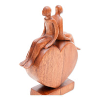 Load image into Gallery viewer, Heart-Shaped Inspirational Suar Wood Sculpture from Bali - Best of Friendship | NOVICA
