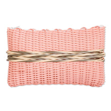 Load image into Gallery viewer, Hand-Woven Recycled Vinyl Cord Cosmetic Bag in Peach Hue - Peachy Keen | NOVICA
