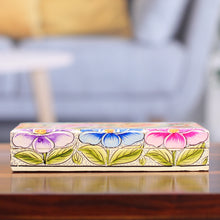 Load image into Gallery viewer, Floral Leaf Bird-Themed Papier Mache on Wood Decorative Box - Blooming Kashmir | NOVICA
