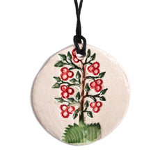 Load image into Gallery viewer, Hand-Painted Classic Tree of Life Ceramic Pendant Necklace - Evergreen Life | NOVICA
