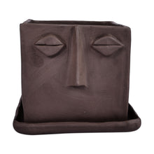 Load image into Gallery viewer, Handcrafted Whimsical Square Ceramic Vase with Plate - Square Faces | NOVICA

