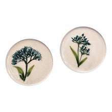 Load image into Gallery viewer, Two Hand-Painted Ceramic Magnets with Teal Flower Motifs - Teal Blooms | NOVICA
