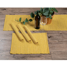 Load image into Gallery viewer, Yellow Cotton Blend Table Runner and Placemats (5 Pieces) - Yellow Aroma | NOVICA
